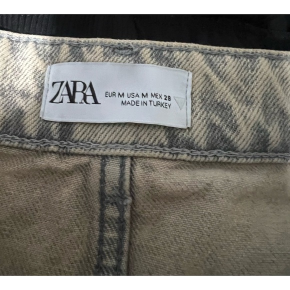 Zara Women's Overdyed Frayed Denim Mid Rise A-line Midi Skirt Size M - Picture 6 of 7